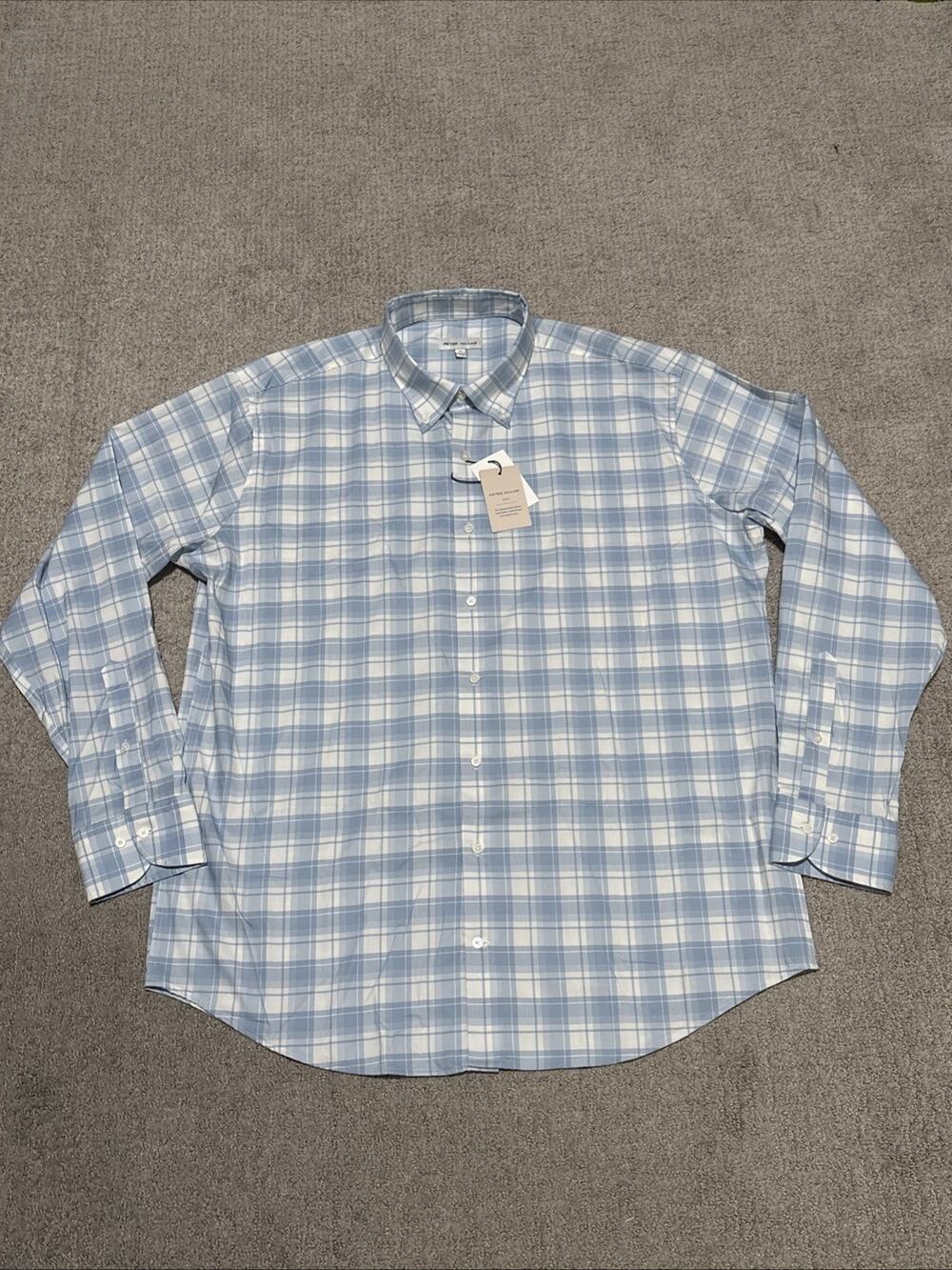 NWT Peter Millar Men's Size XL Plaid Long Sleeve Button Down Shirt Nordstrom NWT